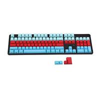 YMDK Blue White Red Mixed 104 87 61 Key Side Print Thick PBT OEM Profile Keycaps for MX Standard 104 TKL 61 Mechanical Keyboard (Only Keycap) (104 Blue Red)