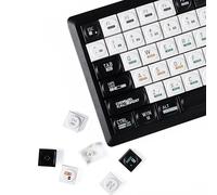 YMDK Bricks Full Set Keycaps Classic Theme Color UV Print Frosted Low Profile Keycap for Mechanical Keyboard 104 87 84 68 61