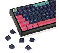YMDK Cherry Profile Cyber Style Side-lit Shine Through Translucent Backlit 130 keycap Dye Sub Thick PBT Keycaps for MX Mechanical Keyboard Keycaps