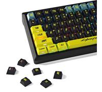 YMDK Cherry Profile Cyber Style Side-lit Shine Through Translucent Backlit 130 keycap Dye Sub Thick PBT Keycaps for MX Mechanical Keyboard Keycaps