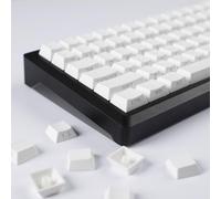 YMDK Cherry Profile White 141 Keys Sidelit Keycaps Keycap Set Novel Double Shot Shine Through Custom Key Caps Minimalist Style for MX Mechanical Keyboard