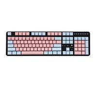 YMDK Double Shot 104 Miami PBT Shine Through OEM Profile Keycap Set Suitable for Cherry MX Switches Mechanical Keyboard (Blue Pink) (Only Keycap)