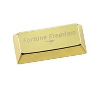 YMDK Financial Freedom Theme Gold Zinc Alloy Electroplated Keycaps Enter Keys Personalized Custom Keycap for MX Mechanical Keyboards