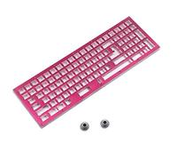 YMDK Fully Programmable CNC Sanwich Case Plate Acrylic Frame PCB Stabilizers Support ANSI ISO DIY Kit for YMD96 (QMK C Gold Pad PCB, Rose Top Silver Base)