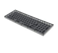 YMDK Fully Programmable CNC Sanwich Case Plate Acrylic Frame PCB Stabilizers Support ANSI ISO DIY Kit for YMD96 (QMK C Gold Pad PCB, Gray Top Base)