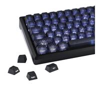YMDK Ice Crack Shine Through Keycaps 123 Side Print PC MDA Profile Cool Creative Custom Keycap for 60 75 100% MX Mechanical Keyboard