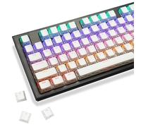 YMDK Imperial Light 130 Keys Hollow Shine-Through Keycaps, White Backlit Cherry Profile Custom Keycap Set for 68/75/87/98/104/108 MX Mechanical Keyboards