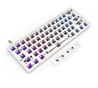 YMDK Lite Gasket GK61 V3 Skyloogn RGB Hotswappable Programmable Wired MX Switches Mechanical Keyboard DIY kit (Plastic White Wired v3)