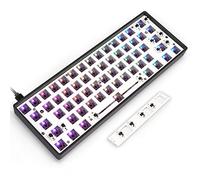 YMDK Lite Gasket GK61 V3 Skyloogn RGB Hotswappable Programmable Wired MX Switches Mechanical Keyboard DIY kit (Plastic Black Wired v3)