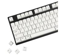 YMDK Mac Keycaps Cherry Profile Normcore Style Dye Sub PBT White for 104 TKL 60% 96 84 68 64 MX Switches (138 Cherry White)