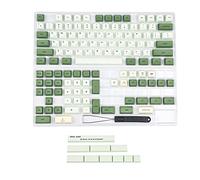 YMDK Matcha 3.0 Dye Sub ZDA PBT Keycap Similar to XDA Japanese Korean Russian for MX Split Keyboard 104 87 61 Melody 96 KBD75 ID80 GK64 68（Only Keycap） (Matcha Russian Kit 3.0)