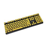 YMDK Non Shine Through OEM Profile PBT Doubleshot Custom Pudding Keycap 87 104 60 Keycaps for MX switch Mechanical Keyboard (Only Keycap) (Yellow Top Black Base)