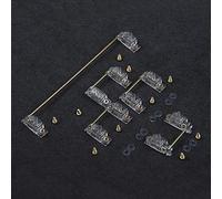 YMDK PCB Mounted Screw-in Clear Gold Wire Satellite Axis 6.25u 2u for Mechanical Keyboard Modifier Keys (625u 61 68 84 87)