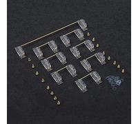 YMDK PCB Mounted Screw-in Clear Gold Wire Satellite Axis 6.25u 2u for Mechanical Keyboard Modifier Keys (625u 96 104)