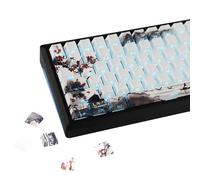 YMDK Plum Blossom Landscape Theme 135 Keys PBT Keycaps Dye Sub Custom Keycap Double Shot Side-lit Shine Through Cherry Profile for MX Mechanical Keyboard