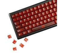 YMDK Transparent Frosted Purple Red Green Keycaps 132 Keys Cherry Profile PC Shine Through Keycap for 61/64/87/104/108 MX Mechanical Keyboards Wooting