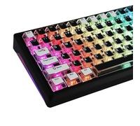 YMDK Water Cube Clear Keycaps, 128 Keys Transparent, Minimalist Style Cool Key Caps, Cherry Profile PBT+PC Custom Keycap for MX Mechanical Keyboard