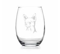YmeerGifts Chihuahua Face - Chihuahua Wine Glass - Stemless Wine Glass - Cute Chihuahua Gifts For Dog Lovers With Chihuahua - Dog Wine Glass - Chihuahua Gift - Dog Gift