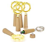 Ymenow Wine Bottle Lights with Cork, 6pcs 2M 20LED AAA Battery Fairy Lights | Powered by 1 AAA Battery, Twist ON/OFF Switch, NO Screwdriver Needed, 2M Flexible Copper Wire, Fits Wine and Spirit Bottles