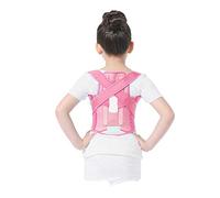 YMGSCC Adjustable Back Posture Corrector with Resin Keel Support Strap Posture Correction Corset for Students Children (Green, Pink)