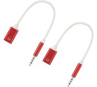 Ymhapp 2 Pcs 3.5mm Male to TypeC Female Audio Cable Cord 3.5mm Analog Cable Type-C Converter Earphone Adapter Compatible with MP3 Players, Laptops, Tablets, Smartphone Cables and Adapters (Red)
