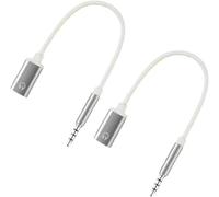 Ymhapp 2 Pcs 3.5mm Male to TypeC Female Audio Cable Cord 3.5mm Analog Cable Type-C Converter Earphone Adapter Compatible with MP3 Players, Laptops, Tablets, Smartphone Cables and Adapters (Silver)