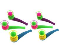 Ymhapp 6 Pieces Random Color Floating Blow Pipe and Balls Game, Balance Blowing Stress Reliever for Adults Funny Party Supplies, Party Stress Relief