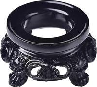 Ymhapp Black Wooden Display Stand for Crystal Sphere Quartz Ball Holder Hollow Wood Stand Base for Crystal Ball Sphere Globe Stone Decoration Display Pedestals Display Stands Home Decor Accents