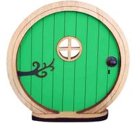 Ymhapp Green Fairy Garden Door for Tree, Fairys Doors for Trees Outdoor and Tree Trunk, Mini Fairy Garden Sculpture Lawn Ornament, Fairys Tales Door Decoration, Yard Gardens Miniature Decor