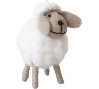 Ymhapp White Hand Woven Cute Felt Sheep Figurine, Living Room Bedroom Novelty Ornaments Collectible Figurines(2.36x2.36x4.33Inches)