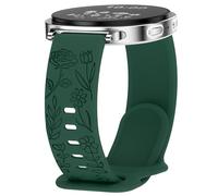 YMHML Engraved Floral Band Compatible with Samsung Galaxy Watch 8 40mm 44mm / 8 Classic 46mm 2025 Women, Cute Soft Silicone Inlay Dressy flower Sport Replacement Strap for Galaxy Watch Accessories