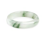 YMHOP Natural Quartzite Jade Bangle Tianshan Cui Stone Bracelet Green White Traditional Chinese Feng Shui Design Tianshan Emerald Bangle Good Luck Jewelry for Women 51-64mm, 52mm Diameter, quartzite