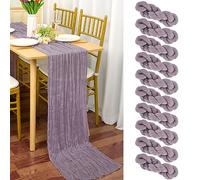 YMHPRIDE 10 Packs Cheesecloth Table Runner Light Purple, 90x300cm Lavander Rustic Gauze Fabric Boho Table Runner, Cheesecloth Wedding Table Decor for Wedding Party Bridal Shower Table Decorations