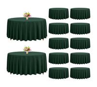 YMHPRIDE 12 Packs Hunter Green Round Tablecloths 90 inch Round Table Cloth, Washable Polyester Fabric for Wedding Parties Banquet Holiday Dinner Table Decorative, Hunter Green