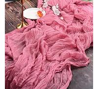 YMHPRIDE 2 Pack Cheesecloth Table Runner, 35"x120" Dusty Rose Rustic Gauze Fabric Boho Table Runner, Wedding Decor