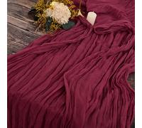 YMHPRIDE 2 Packs Cheesecloth Table Runner, 35"x120" Burgundy Rustic Gauze Fabric Boho Table Runner, Cheesecloth Wedding Table Decor Table Cloth for Wedding Party Bridal Shower Table Decorations
