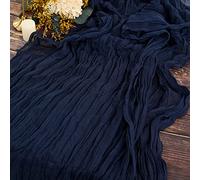 YMHPRIDE 2 Packs Cheesecloth Table Runner, 35"x120" Royal Navy Blue Rustic Gauze Fabric Boho Table Runner, Cheesecloth Wedding Table Decor Table Cloth for Wedding Party Bridal Shower Table Decorations