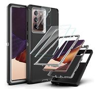 YmhxcY for Galaxy Note 20 Ultra Case with Self Healing Flexible TPU Film[2 Pack] and Camera Lens Screen Protective Film[2 Pack],Heavy Protection Cover For Samsung Note 20 Ultra-Black/Grey