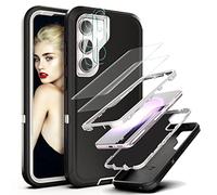 YmhxcY for Galaxy S23 5G Case Samsung S23 5G Cases with Self Healing Flexible TPU Film[2 Pack] 3 in 1 Full Body Shockproof Heavy Duty Protection Case for Samsung Galaxy S23 5G-Black/Grey