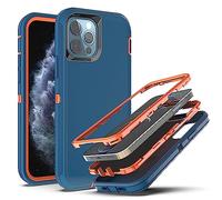 YmhxcY for iPhone 11 Pro Max Case Shockproof Dropproof Dust-Proof Drop Proof 3-Layer Durable Phone Case Heavy Duty Protection Phone Case Cover for Apple iPhone 11 Pro Max 6.5"-Blue/Orange