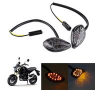 Ymiko Motorcycle Turn Signal Light, 1 Pair 12V Motorbikes Flush LED Turn Signals Indicator Light Amber for Grom 2014-2016