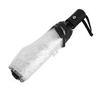 Ymiko Rain Umbrellas Portable Tri-fold Ladies Fashion Umbrella Foldable Transparent Umbrella Clear Bubble Canopy (Black)