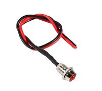 Ymiko Warning Lights,4Pcs 12v 8mm LED Panel Pilot Dash Warning Light Indicator Lamp compatible with Universal Car Van (red)