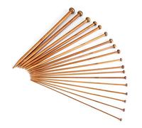 Ymiko Wooden Knitting Needles Set, 18PCS Single Pointed Carbonized Knitting Needles, Sizes from 2.0mm-10.0mm, 25cmLength Knitting toolsfor Handmade Creative DIY, for Beginners and Professional