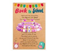 Ymimanchil Back to School Bracelet Mommy and Me First Day of School Bracelet Adjustable First Day of School Bracelets Back to School Gifts, ADJUSTABLE, alloy, no gemstone