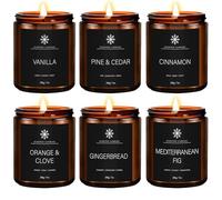 YMing Christmas Scented Candles Gift, 6 Pack 42oz Jar Candles, 300 Hour Long Lasting Natural Soy Wax Aromatherapy Candle Set Gift for Men Women Valentine's Day Birthday Gifts