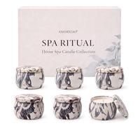 YMING Home Spa Scented Candle Gift Set, 6 x 120 g Soy Wax Candles for Women | 6 Botanical Scents: Lavender, Eucalyptus, White Sage, Sandalwood, Palo Santo & Cedar, Bergamot; Gift for Women & Mum