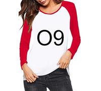 YMING Ladies Casual Loose Fit Home Style Tops Long Sleeve Thin Soft Cozy Tops Red XL