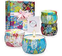 YMing Scented Candles Gift Set, Soy Wax 5.65 oz * 4 Tins Candle Gift for Women, Strongly Fragrance, Gifts for Valentine's Day, Birthday, Mother's Day, Christmas, Yoga, Bath, Sleep