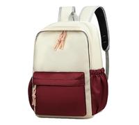 YMKJZLBD Backpack Mens Rucksack Primary And Secondary School Students' Schoolbags, Dance Training Class Tutoring Bags, Casual Backpacks-white Red-large 42 * 28 * 12cm